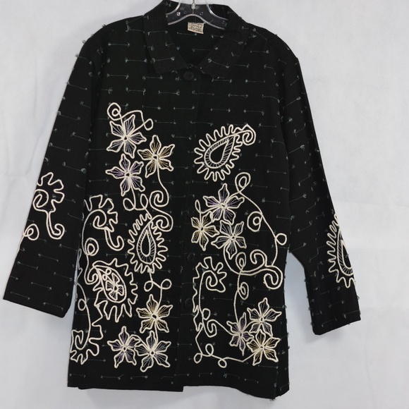 Parsley & Sage Black Embellished Jacket SZ XL - Picture 3 of 6